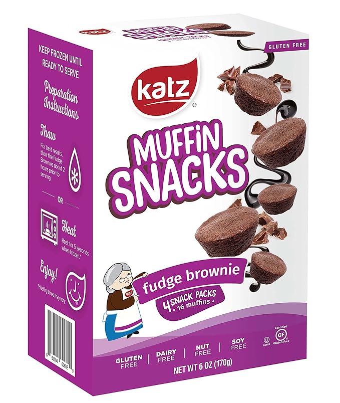 Katz Gluten Free Fudge Brownie Muffin Snacks | Dairy Free, Nut Free, Soy Free, Gluten Free | Kosher (1 Pack, 6 Ounce)
