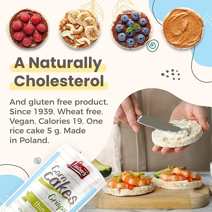 LIEBERS Rice Cakes, Kosher Certified Snack, Dairy Free, Wheat Free, Gluten Free, And Vegan options (Pack of 3)