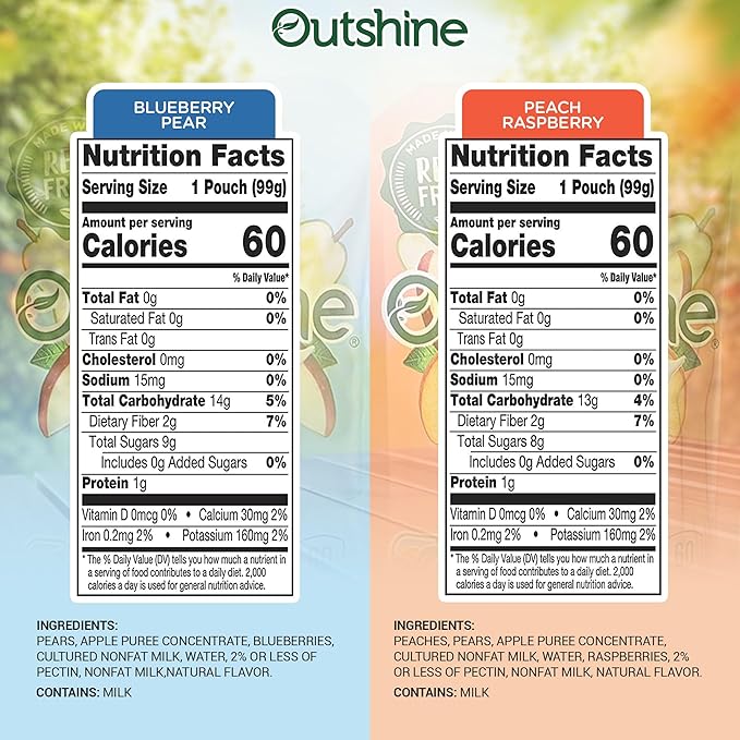 Outshine Fruit Smoothie Pouches Variety Pack - Ready-to-Drink Smoothies -Perfect for Kids and Adult On-the-Go -Fruit & Yogurt Pouches for Snacking - (24 Count)