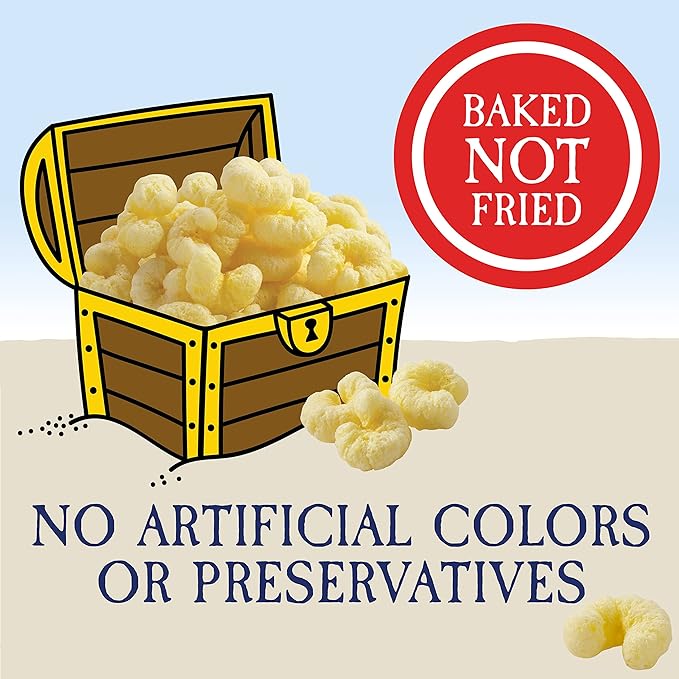 Pirate's Booty Cheddar Blast Cheese Puffs, Gluten-Free, Kids Snacks, 0.75oz (16ct)