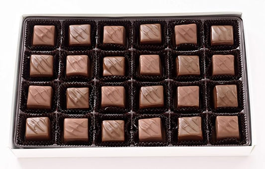 Vermont Nut Free Chocolates Boxed Chocolate Caramels (Milk Chocolate) 24-Piece, Nut-Free, Egg-Free, Kosher