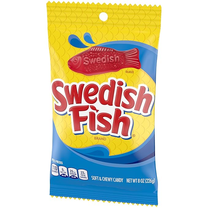 SWEDISH FISH Soft & Chewy Candy, 12-8 oz Bags