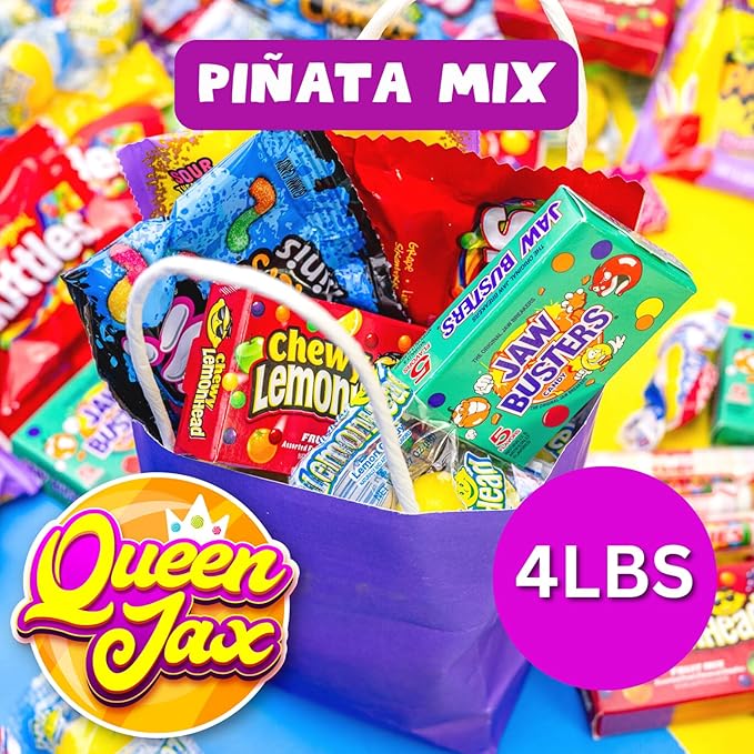 Pinata Candy Mix- Assorted Candy Variety Pack - 4 lb - Individually Wrapped - Piñata Stuffers - Bubble Gum, Fruity Sweets, Chewy Candies - Easter Candies - Bulk Individually Wrapped