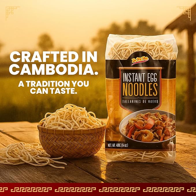 De Mi Pais Egg Noodles – Instant Egg Noodles for Soup, Stir-Fry, Pasta or Ramen Recipes; Traditional Noodles Eggs Crafted in Cambodia Using Traditional Techniques for Rich Flavor – 14 oz | 3-Pack