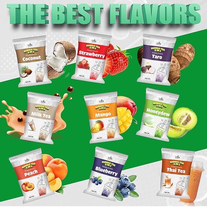 Fusion Select 2.2lb Tea Powder Honeydew Flavored-3-in-1 Drink Powder with Cream & Sugar - Instant Pre-Mixed Beverage for Hot or Cold Blends or Yummy Frappes (Honeydew)