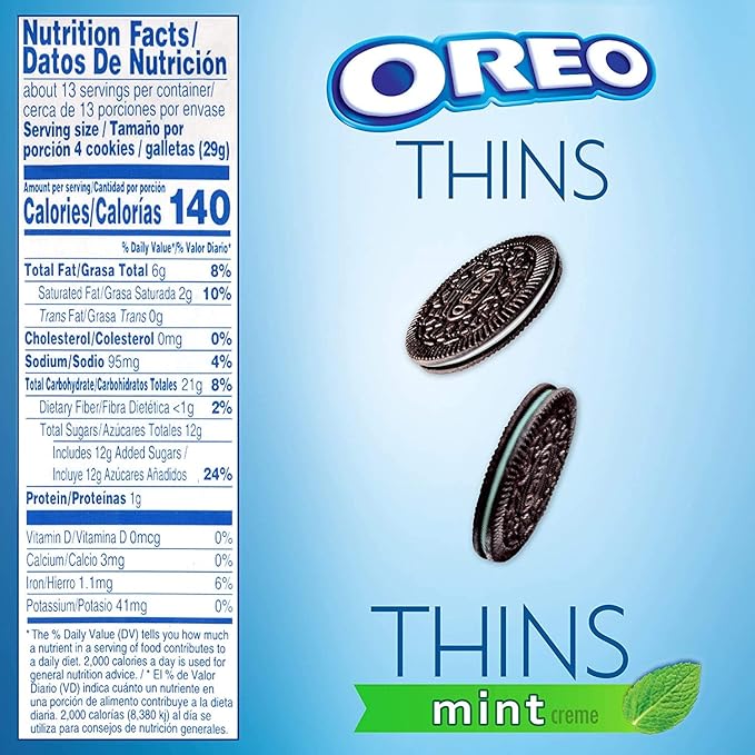 Oreo (ORMT9) Thins Flavored Creme and Thins Original Chocolate Sandwich Cookies Variety Pack, Oz Mint 39.3 Ounce