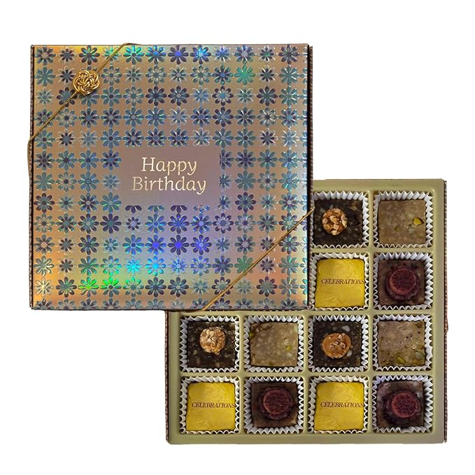 Laumière Gourmet Fruits - Superfood Parfait Collection [Birthday Edition] - Square (16 Pcs) - Happy Birthday Gifts for Women - All Natural Birthday Food Gifts - Healthy Birthday Gift