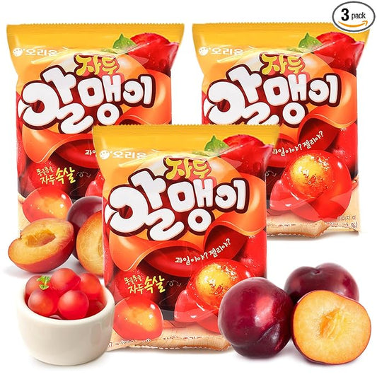 COELO Peelable Plum Gummy 67g x 3Pack (Total 7.09oz) | Korean 4D Tropical Peeling Candy Filled Rich Fruits Flavored Jelly Soft Sweet Filling Fun Chewy Treats | Party Camping Office 자두젤리 K-Food