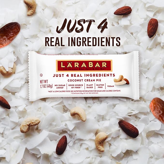 Larabar Coconut Cream Pie, Gluten Free Vegan Fruit & Nut Bar, 16 Ct