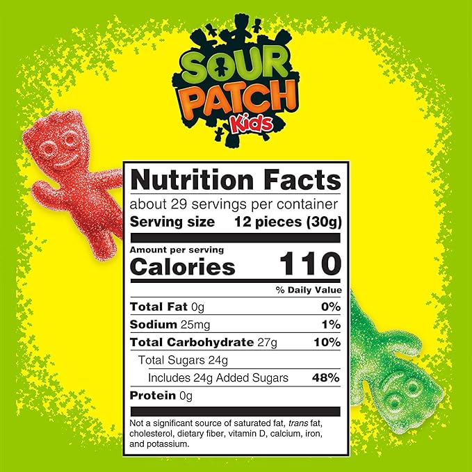 SOUR PATCH KIDS Soft & Chewy Candy, Family Size, 1 lb 14.4 oz