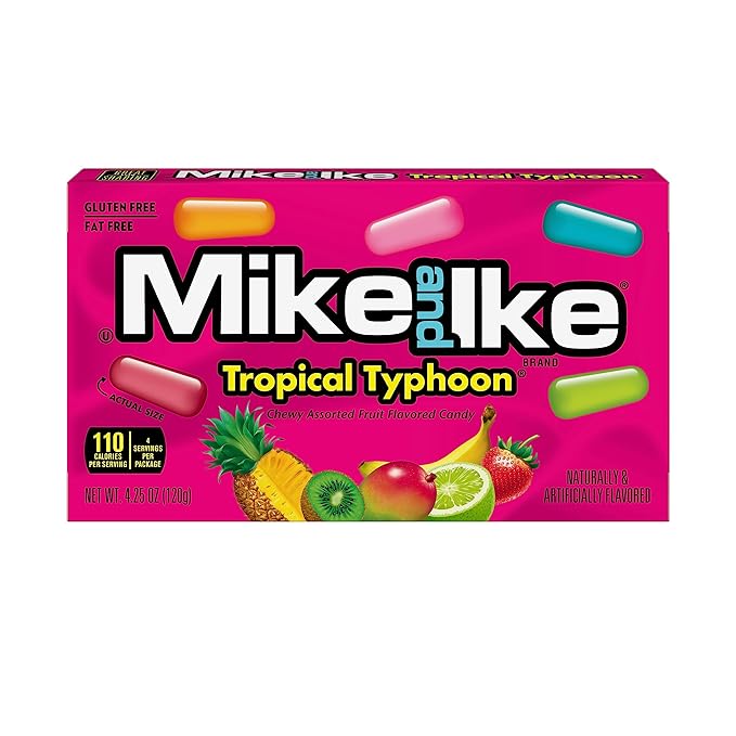Mike and Ike Candy, Tropical Typhoon, 4.25oz Theater Box, Pack of 12