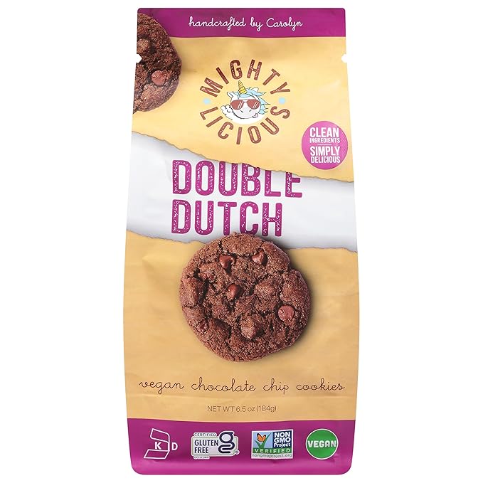 MIGHTYLICIOUS Vegan Chocolate Chip Cookies – Gluten-Free, Dairy-Free, Allergen Friendly, Egg-Free, Non-GMO, Kosher, Preservative-Free – Snack Option for a Guilt-Free Treat - 6.5 Oz (1 Pack)