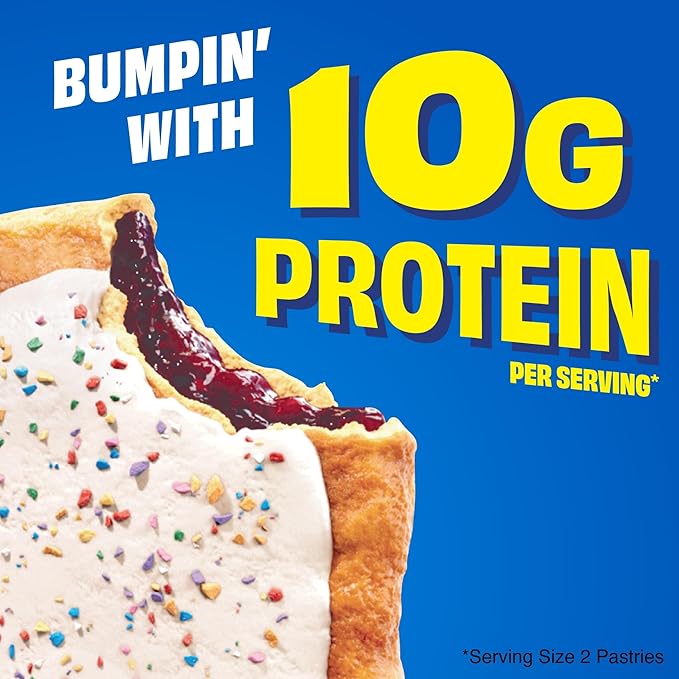 Pop-Tarts Protein Toaster Pastries, 10g Protein, Bumpin' Blueberry (96 Pop-Tarts)