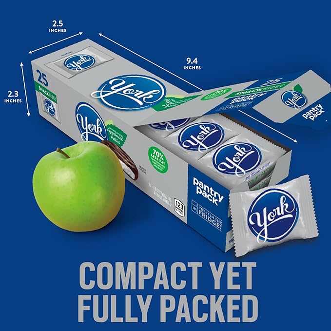 YORK Dark Chocolate Snack Size Peppermint Patties, Candy Pantry Pack, 15 oz (25 Pieces)