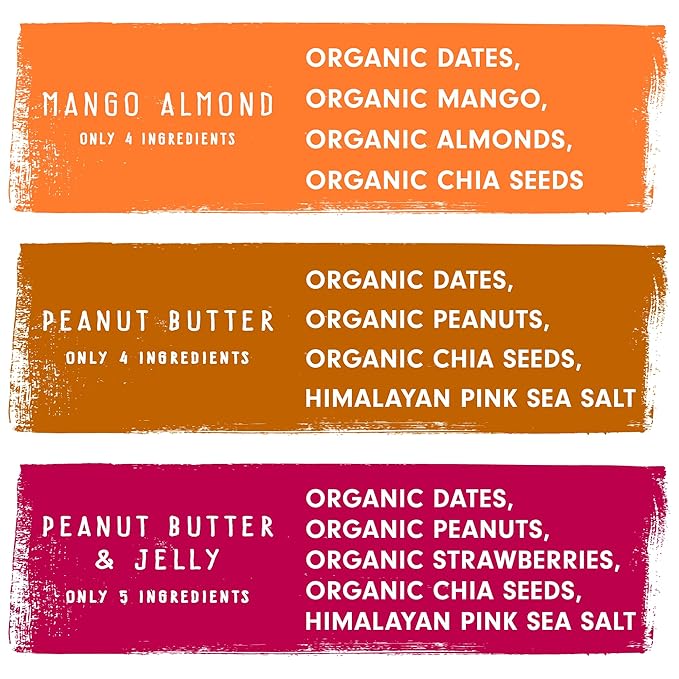 JONESBAR Organic Plant Based Protein Bars | 18 Count Variety Pack | Fruit & Nut Bar, Kosher, Gluten Free, Breakfast Bars, School Snacks, Vegan Snack & Healthy Snacks for Adults and Kids (Pack of 18)