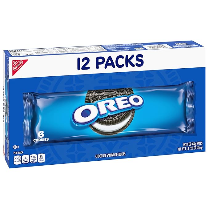 OREO Chocolate Sandwich Cookies, 48 Snack Packs (6 Cookies Per Pack, 4 Boxes)