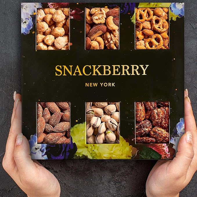 Holiday Mixed Nuts Gift Basket, in Elegant Drawer Gift Box, Gift Set for Easter Day, Birthday Party, Sympathy, Healthy Gift Snack Box for Men and Women. Kosher - Snackberry