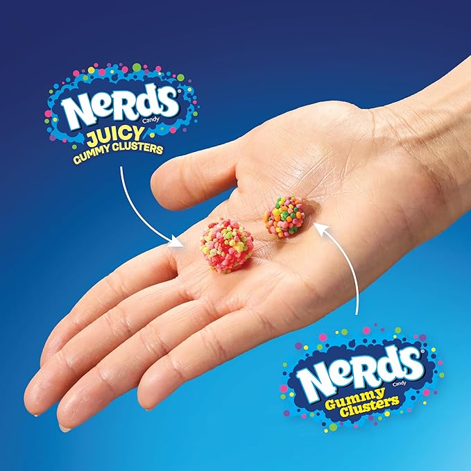 NERDS Juicy Gummy Clusters, Strawberry Punch, Juicy and Gummy Candy, 1 Stand Up Bag, for Snacking and Sharing, 7.15 oz (Pack of 2)