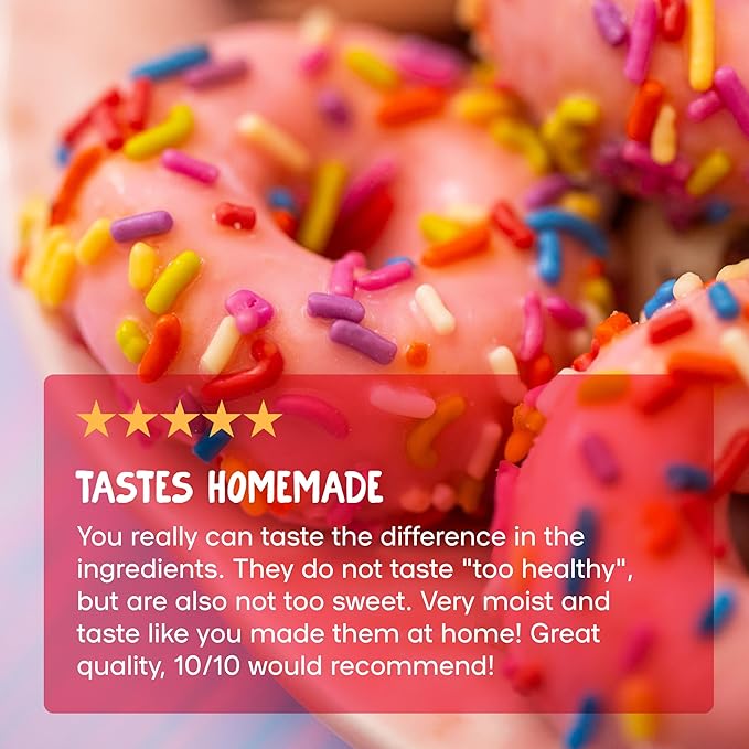 Donutful Pink Sprinkle Dipped Mini Donuts – Baked Not Fried, Less Sugar, Nothing Artificial, Non-GMO, Individually Wrapped Snack Packs (30 Donuts/Box)