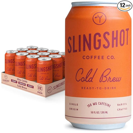 Organic Cold Brew Coffee, 12-Pack – Single Origin Ethiopian Unsweetened Black Coffee, Clean & Bright Flavor, 150 mg Natural Caffeine, Ready-to-Drink 10 oz Cans