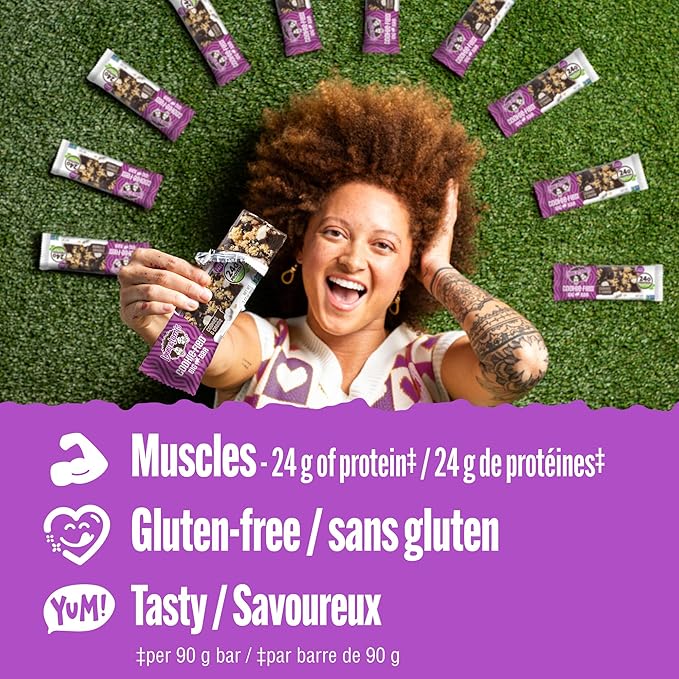 Lenny & Larry's Cookie-fied BIG BAR – Cookies and Creme Vegan Protein Bars 12x90g – Healthy Snacks, 24g Plant Protein & 10g Prebiotic Fiber – Gluten free Power Bar, Keto Friendly & Vegan