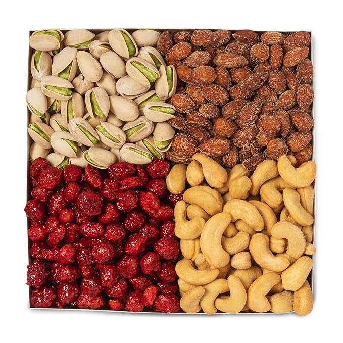 Nuts.com Mixed Nut Sampler – Variety Snack Box for Winter, Valentine's Day and Festive Gifts – 1.25Lb Gift Package Includes Pistachios, Peanuts, Hickory Smoked Almonds, Roasted and Salted Cashews