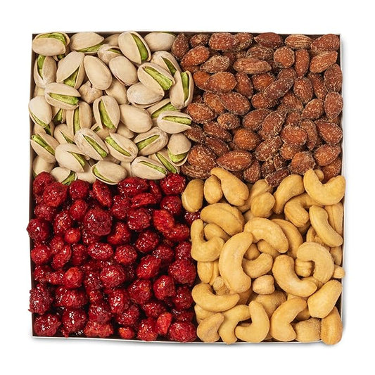 Nuts.com Mixed Nut Sampler – Variety Snack Box for Winter, Valentine's Day and Festive Gifts – 1.25Lb Gift Package Includes Pistachios, Peanuts, Hickory Smoked Almonds, Roasted and Salted Cashews