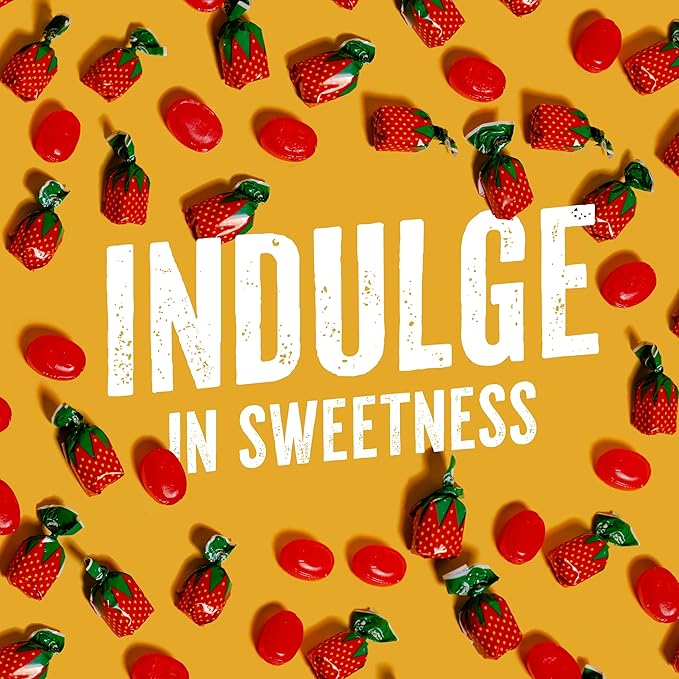 Strawberry Bulk Candy by Cambie, 6 lbs of Strawberry Candy with a Deliciously Sweet Hard Exterior with a Soft, Fruit-Filled Center, Bon Bons for Piñata Filler, Party Favors, and More