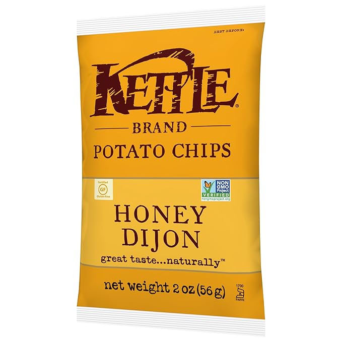Kettle Brand Potato Chips, Honey Dijon Bags, 2 Ounce (Pack of 24)