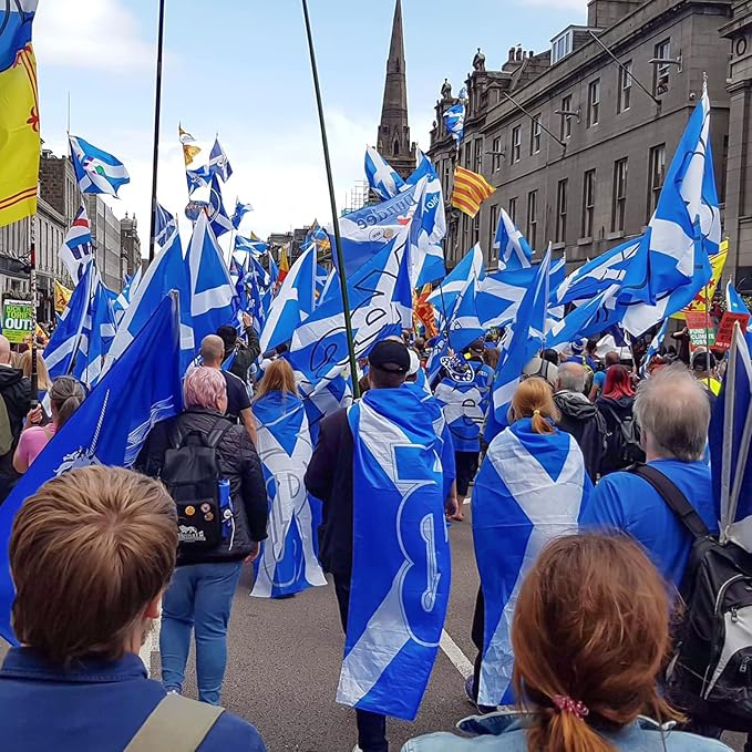 AhfuLife 2 Pcs Scotland Flags 3x5 Ft, Large Scotland Flags for Outside - Double Side with Brass Eyelets for for Olympic Party Decorations, Bar Garden Street Decoration Indoor Outdoor