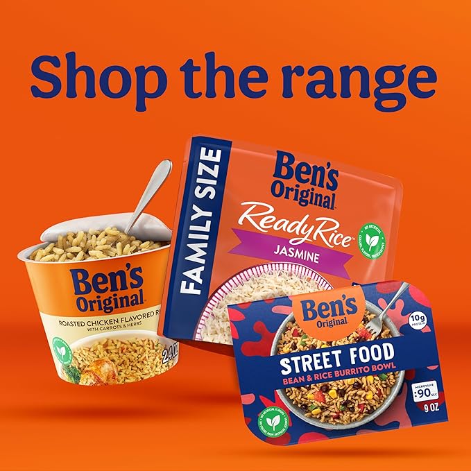 BEN'S ORIGINAL Jasmine Rice Single Serve Cup, Snack or Side, Microwave in 3.5 Minutes, 2.4 oz (Pack of 8)
