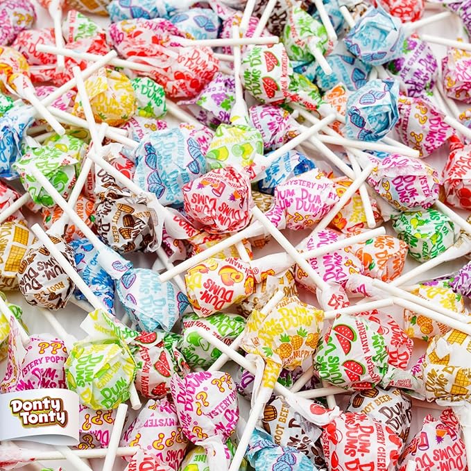 DUM DUMS Lollipops 1 lb – Suckers Hard Candy, Gluten Free, Individually Wrapped Pops (62 Pieces)