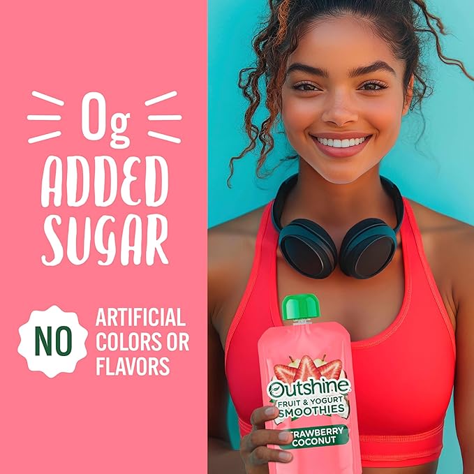 Outshine Smoothie Fruit & Yogurt Smoothie Pouches - Strawberry Coconut (24 Pack)