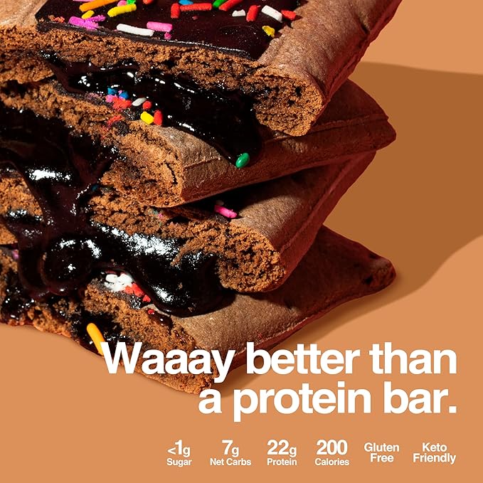 Legendary Foods 22g Protein Pastry 0g Added Sugar, Low Carb, Gluten Conscious, Keto Snack, Ideal for Glucose Management, Includes Whey Protein Isolate, 8 Pack Double Chocolate