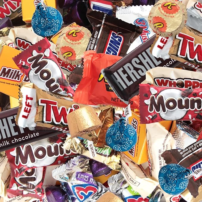 Chocolate Candy Variety Pack, Bulk Chocolate Candy Individually Wrapped, Mini Chocolate Variety Pack, Ideal Chocolate Bulk, Perfect for Parties, Office Treats, and Holiday Celebrations (8 Pound)