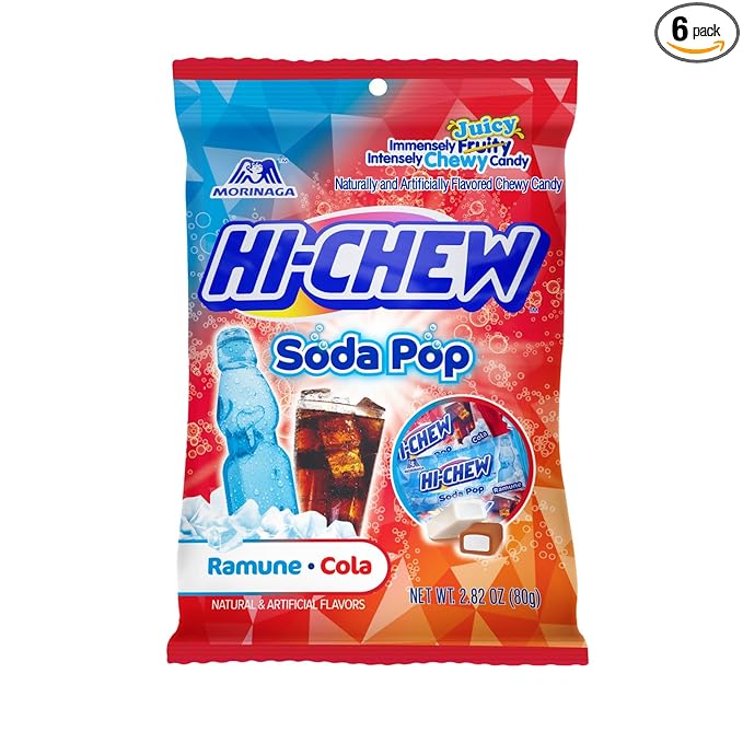 HI-CHEW Soda Pop Mix Peg Bag 2.82oz, Pack of 6