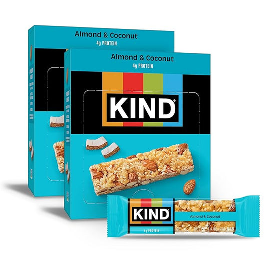 KIND Nut Bars, Almond & Coconut, Healthy Snack Bars, Gluten Free, Low Sodium, 3g Protein, 24 Count