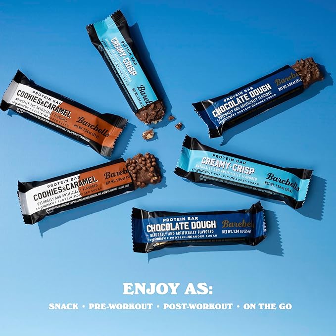 Barebells Starter Pack (3 Mix Pack) – 36 Total Bars, High Protein Snacks, with 20g Protein & No Added Sugar – On-the-Go Breakfast or Post-Workout Treat, Cookies and Caramel, Creamy Crisp, Brownie Dough