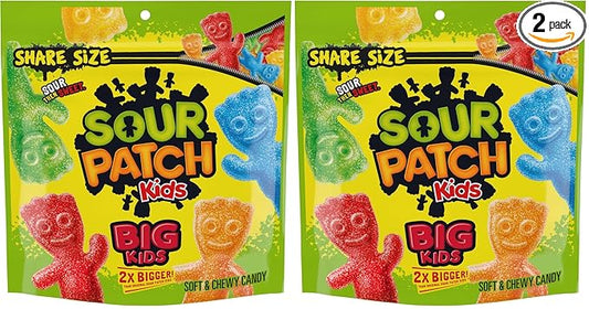 SOUR PATCH KIDS Big Kids Soft & Chewy Candy, Share Size, 12 oz (Pack of 2)