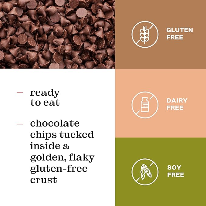 Katz Gluten Free Chocolate Chip Toaster Pastries. Breakfast Foods Snacks. Free of Dairy, Peanuts, Tree Nuts, and Sesame, No Artificial Color. Kosher. 8oz (6pk)