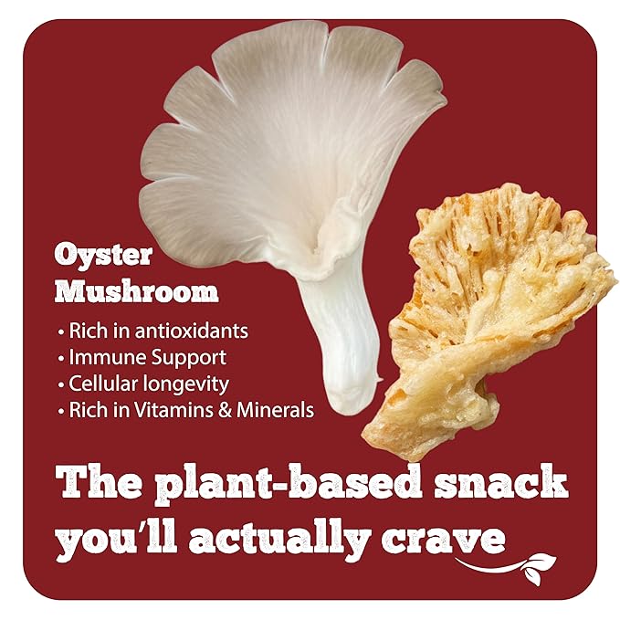 BITETUOSO Tempura Oyster Mushrooms – Ready-to-Eat Crispy Snack, Variety Pack for Kids & Adults – Gourmet Plant-Based Snack Chips in Original, BBQ, and Cheddar Cheese Flavors (1.41 oz, 6-Pack)