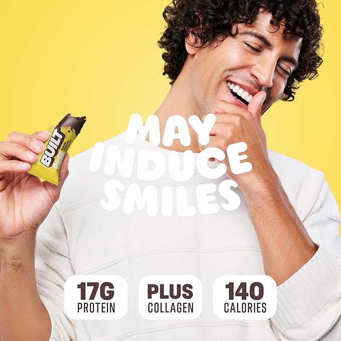 Built Bar, Puff Protein Bars, Banana Cream Pie Puff, 17g Protein Snacks, On-The-Go Bars, Only 140 Calories, 7g Sugar, Collagen, Gluten Free, 12 Count