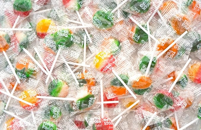 Bulk Flat Lollipops Individually Wrapped Candy - 10 lb. Assorted Flavors of Mixed Fruit Suckers - Party Favors for Kids - Bulk Fine Swirl Lollipop Candy for Adults & Kids in Businesses & Schools Safety Suckers - Perfect for Parties Holidays and Pinatas