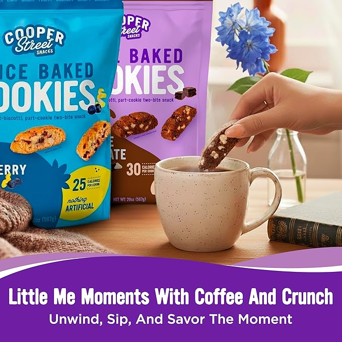 Cooper Street Twice Baked Biscotti Cookies Variety Pack - 1.25 Pounds Per Bag (4 Pack) - Gourmet Cookies Ideal With Coffee Or Tea | Peanut and Dairy Free Low Sodium Breakfast or On-The-Go Snack