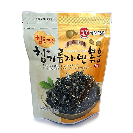 Minecook Korean Premium Roasted and Sea Salted Seasoned Seaweed Laver Savory Snack 50g / Nori Snack/김자반