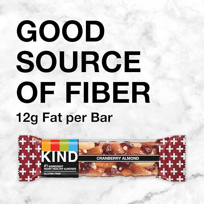KIND Bars, Cranberry Almond, Healthy Snacks, Gluten Free, 12 Count (Pack of 2)