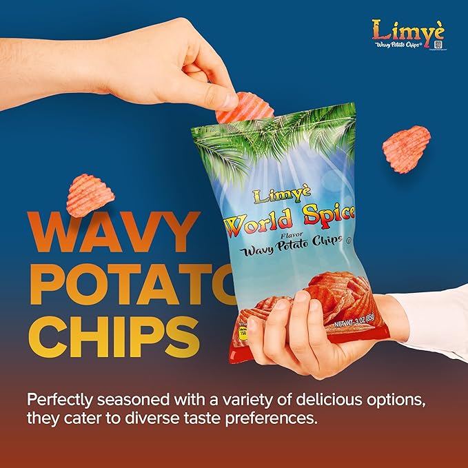 Limyè Potato Chips, World Spice Flavor, Kosher Certified, Allergen Free, Non-GMO, Gluten-free, Vegan potato chips, 3 Oz (4P)