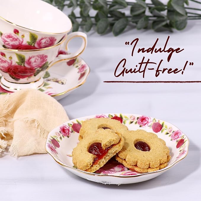 Sugar Free Cookies for Diabetics [10 Count] Strawberry Filled Linzer Cookies | Low Carb Snacks for Adults | Kosher, Dairy Free, Nut Free | Stern’s Bakery