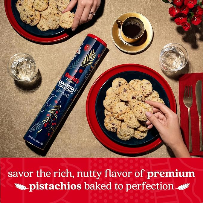 David's Cookies Cranberry Pistachio Biscuits 2-Pack - Gourmet Snacks & Bakery Treats - Ideal Cookie for Snacking and Gifting - Delicious Delightful Food Gift for Kids and Adults for Any Occasions