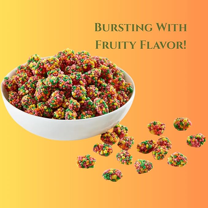 Gummy Clusters Rainbow, 2 Lbs Pack Bulk, Perfect Gummy Candy Snack for Parties, Birthdays, Holidays, Resealable Bags, Office Treats and Everyday Enjoyment